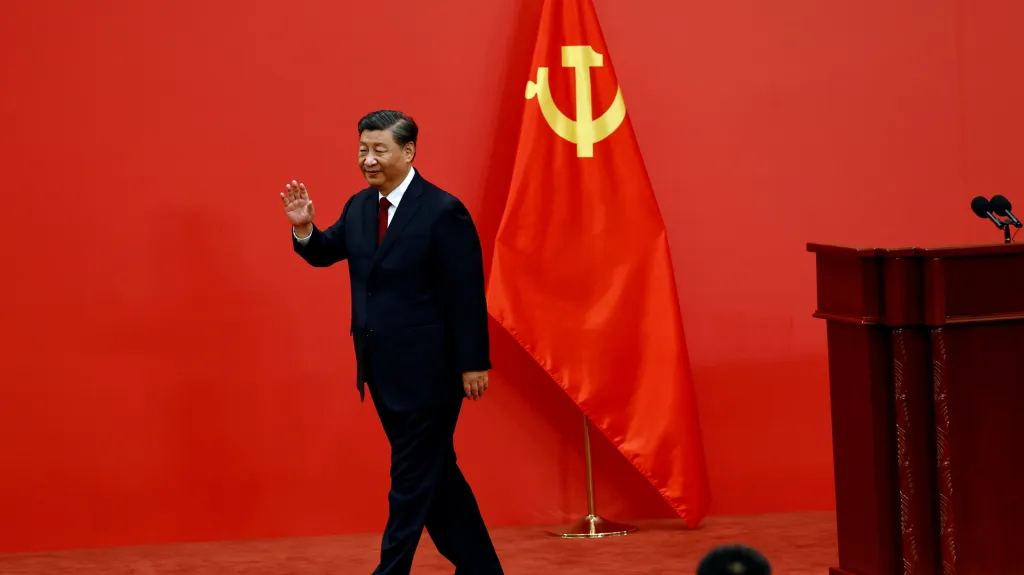 Si Ťin-pching na sjezdu komunistické strany Číny