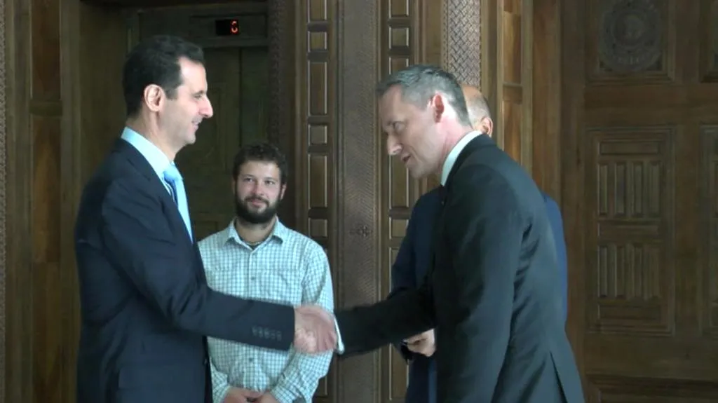 Syrský prezident Bašár Asad a zpravodaj ČT Michal Kubal