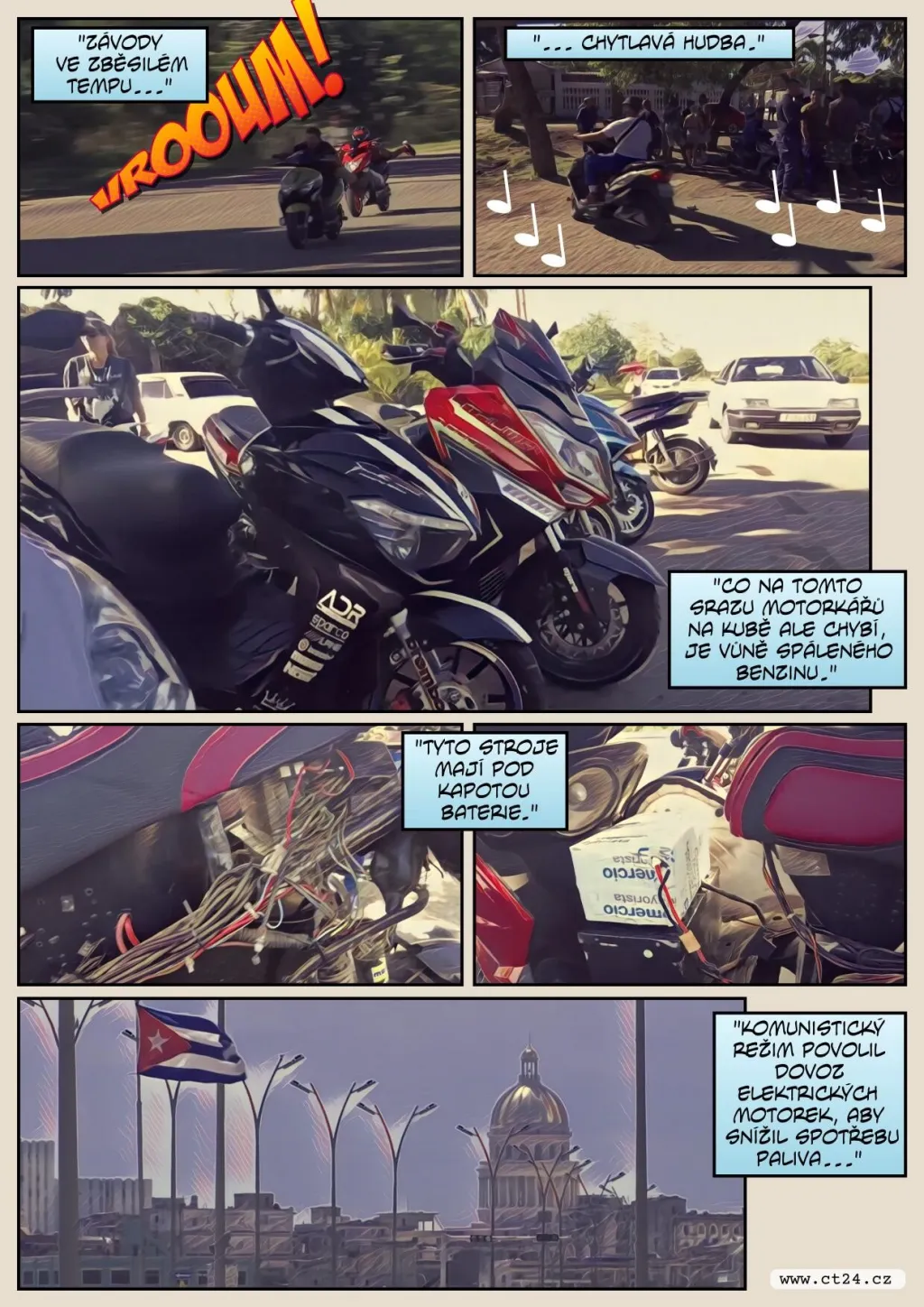 Elektromobilita dorazila už i na Kubu, mladí si upravují motorky na bateriový pohon