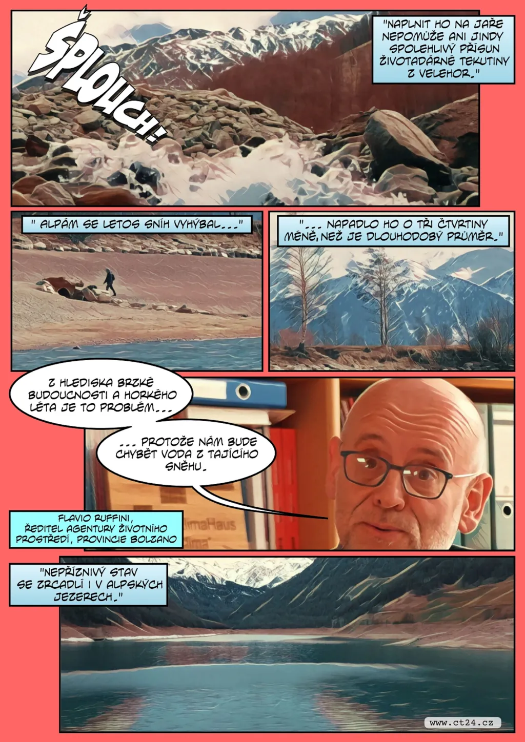 Hladina řeky Pád se snížila