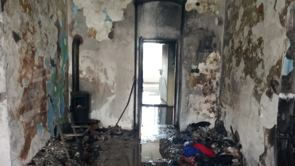 Požár bytu v Kadani na Chomutovsku