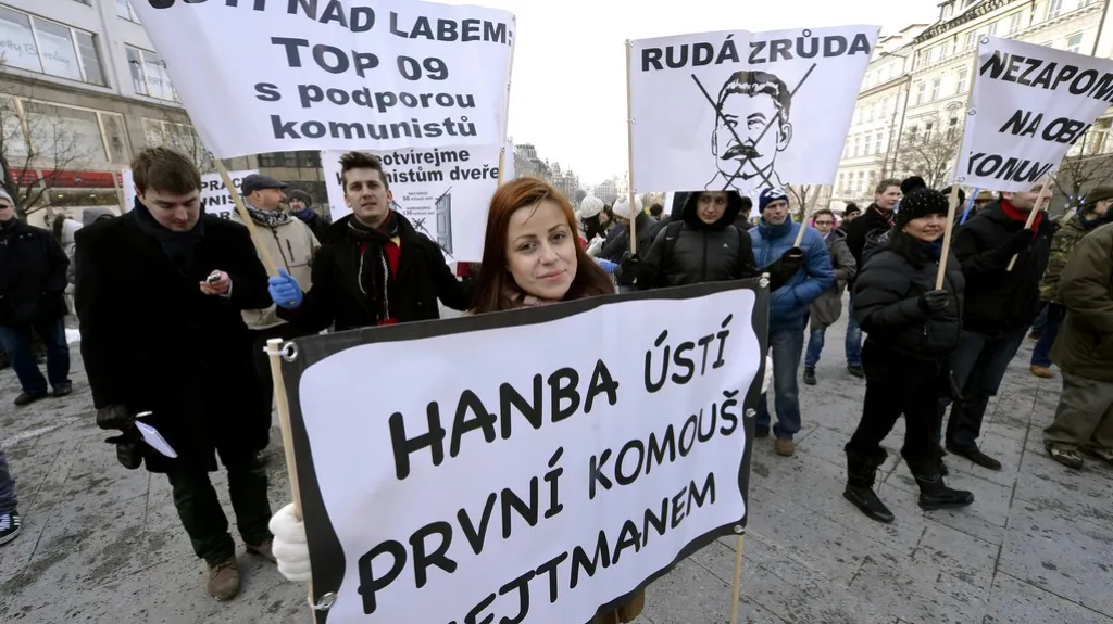 Protesty proti komunistům v Praze