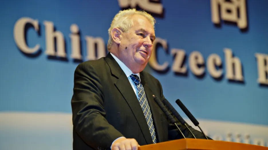Miloš Zeman na česko-čínském podnikatelském fóru