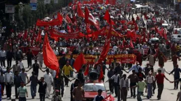 Demonstrace stoupenců nepálských maoistů