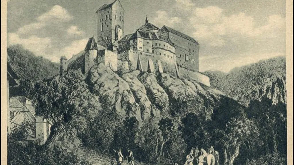 Dobové vyobrazení hradu Karlštejn z roku 1591