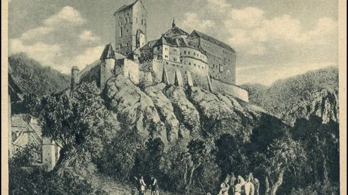 Dobové vyobrazení hradu Karlštejn z roku 1591