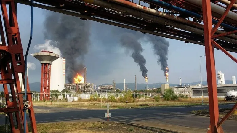 Požár v litvínovské chemičce Unipetrol