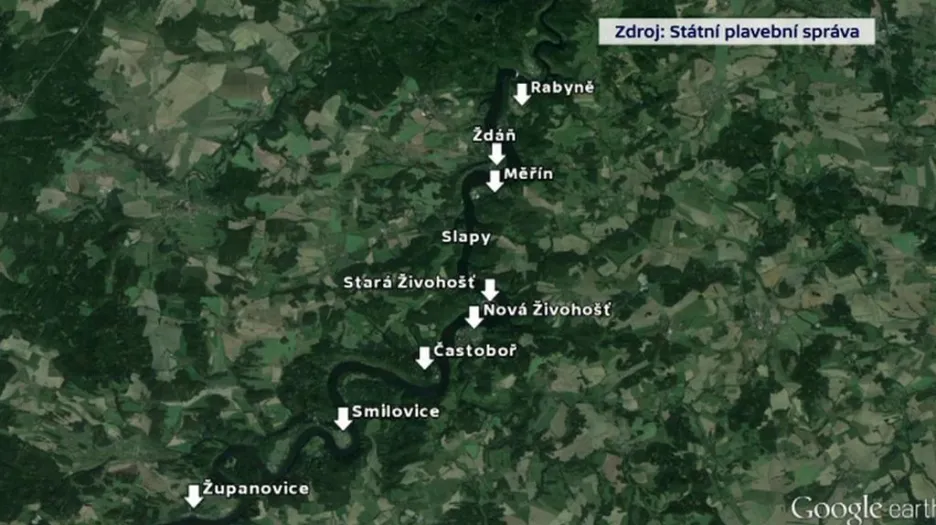 Místa, kde budou usazeny bóje (1)