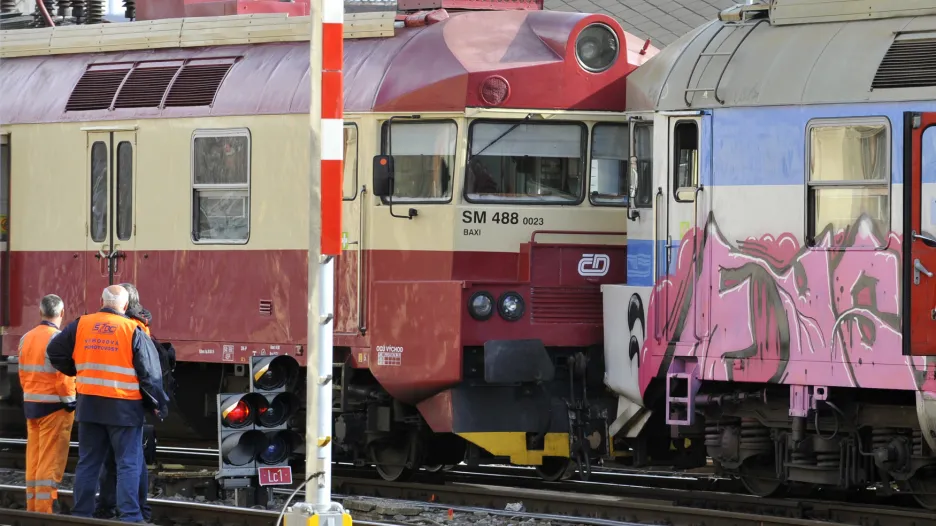 Srážka vlaků na hlavním nádraží v Brně (5.3.2019)