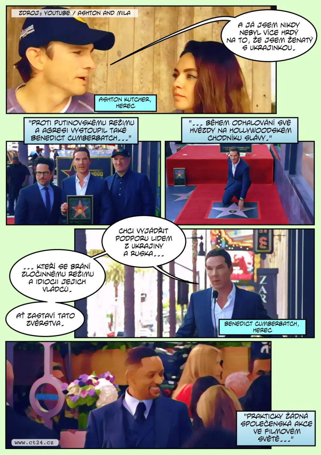 Slavní pomáhají Ukrajině