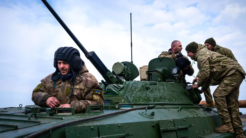 Ukrajinští vojáci v Doněcké oblasti
