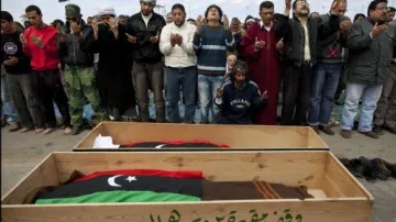 Pohřeb libyjských povstalců