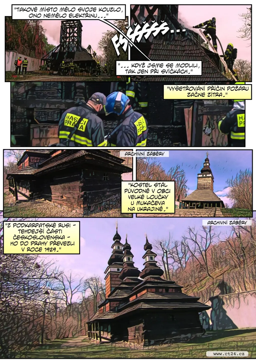 Kostel na Petříně zničily plameny