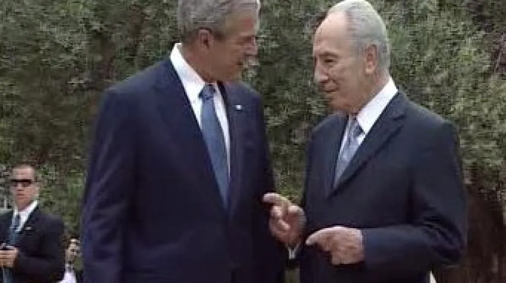 George Bush a Šimon Peres