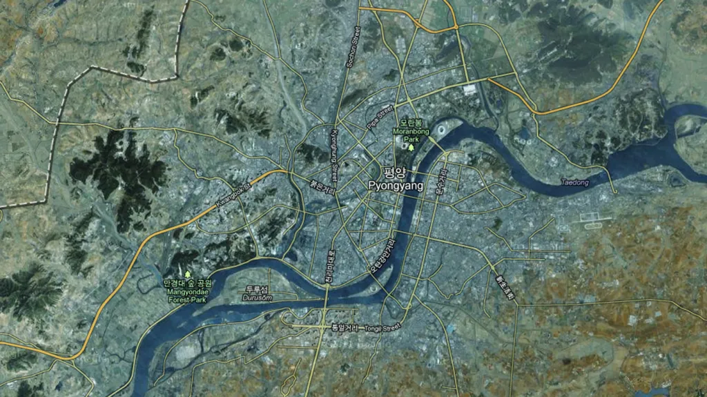 Pchjongjang na Google mapách