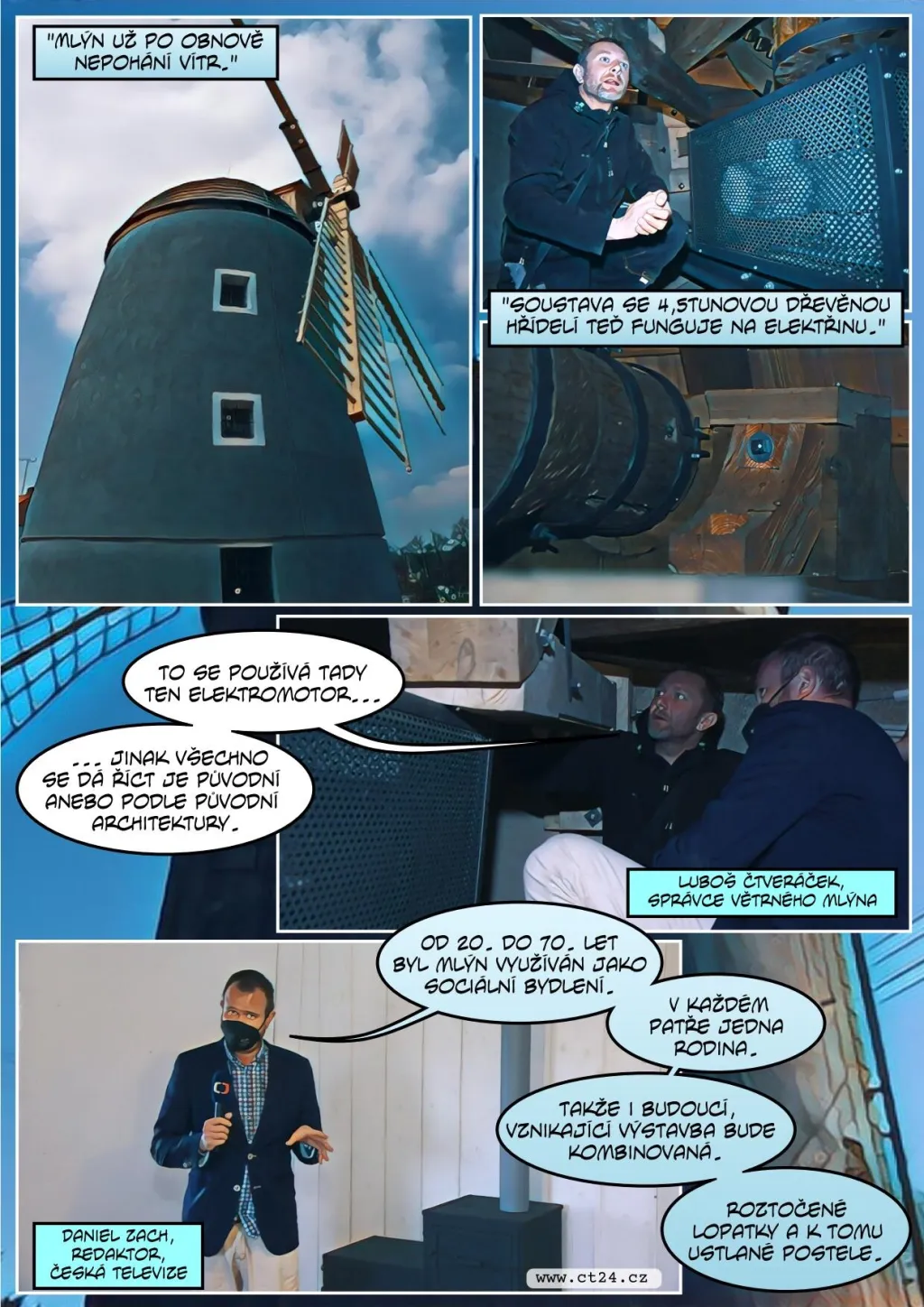 V Třebíči je opět v provozu větrný mlýn holandského typu