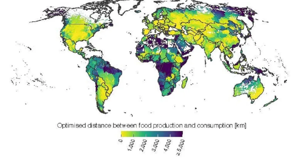 Čím světlejší barva, tím jsou regiony více potravinově soběstačné