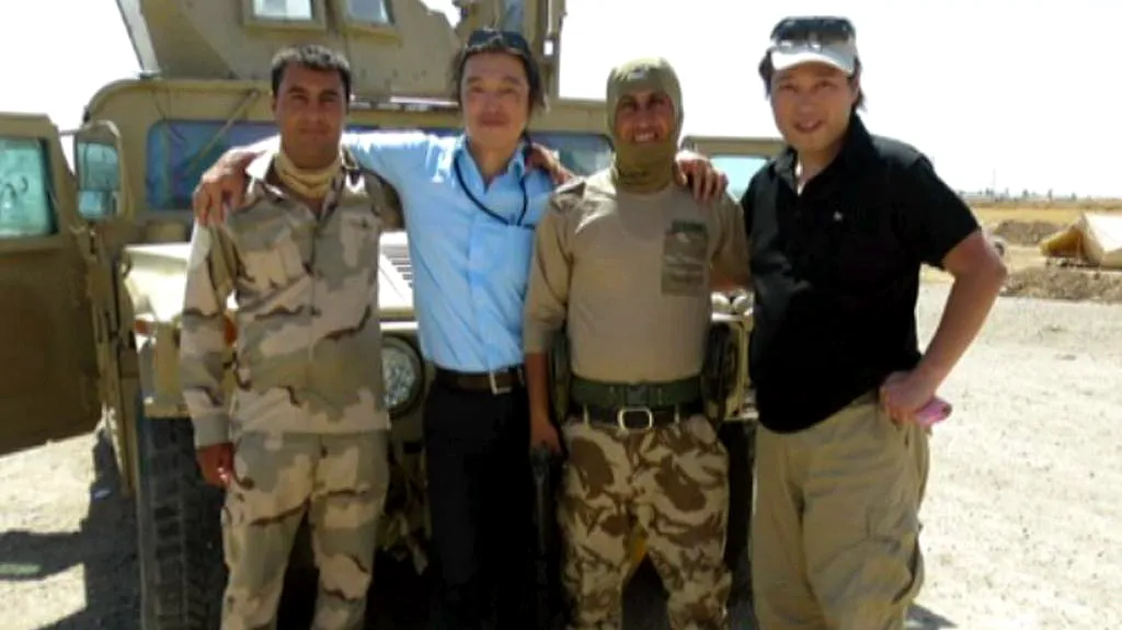 Kendži Goto a Haruna Jukawa na poslední společné fotografii na svobodě