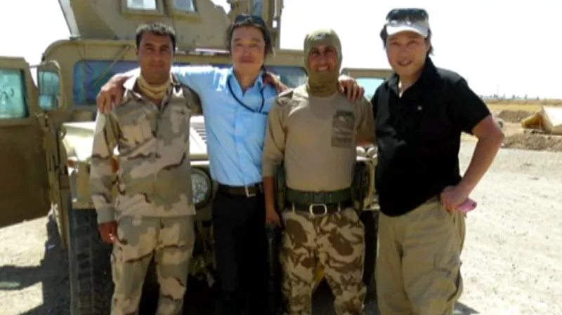 Kendži Goto a Haruna Jukawa na poslední společné fotografii na svobodě