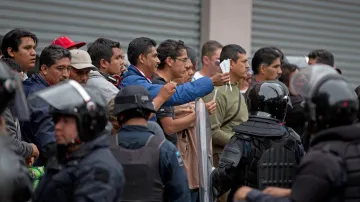 Demonstrující mexičtí učitelé