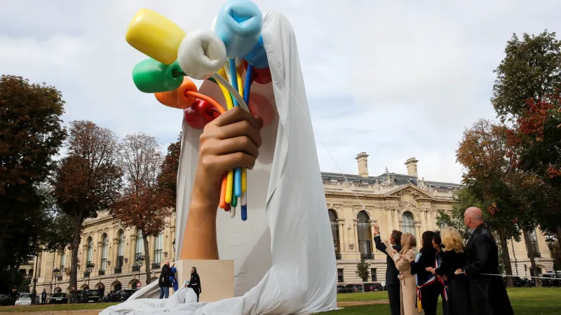 Kytice tulipánů v Paříži