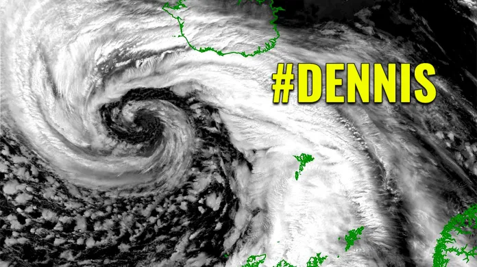 Dennis (Victoria) je letos zatím nejsledovanější tlakovou níží v severním Atlantiku