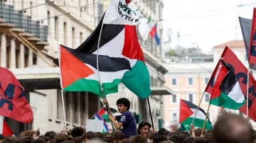 Propalestinská stávka v Římě