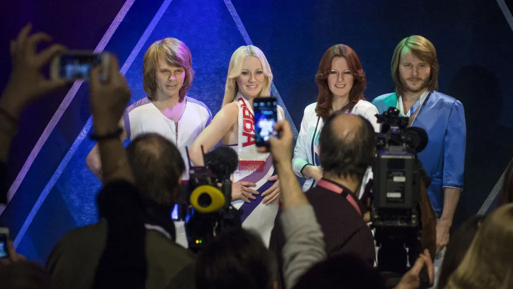 Voskové figuríny členů kapely v muzeu skupiny ABBA v Stockholmu