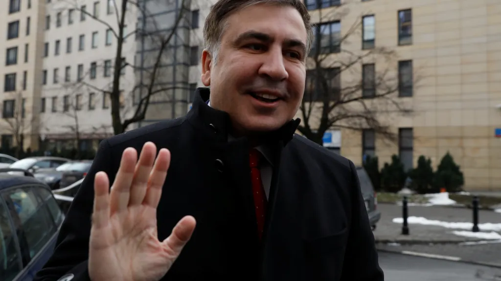 Michail Saakašvili ve Varšavě po vyhoštění z Ukrajiny