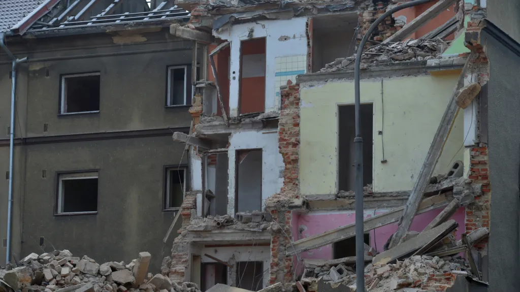 Demolice domu v ulici Svatopluka Čecha