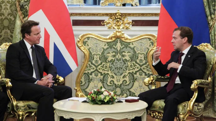 David Cameron a Dmitrij Medvěděv