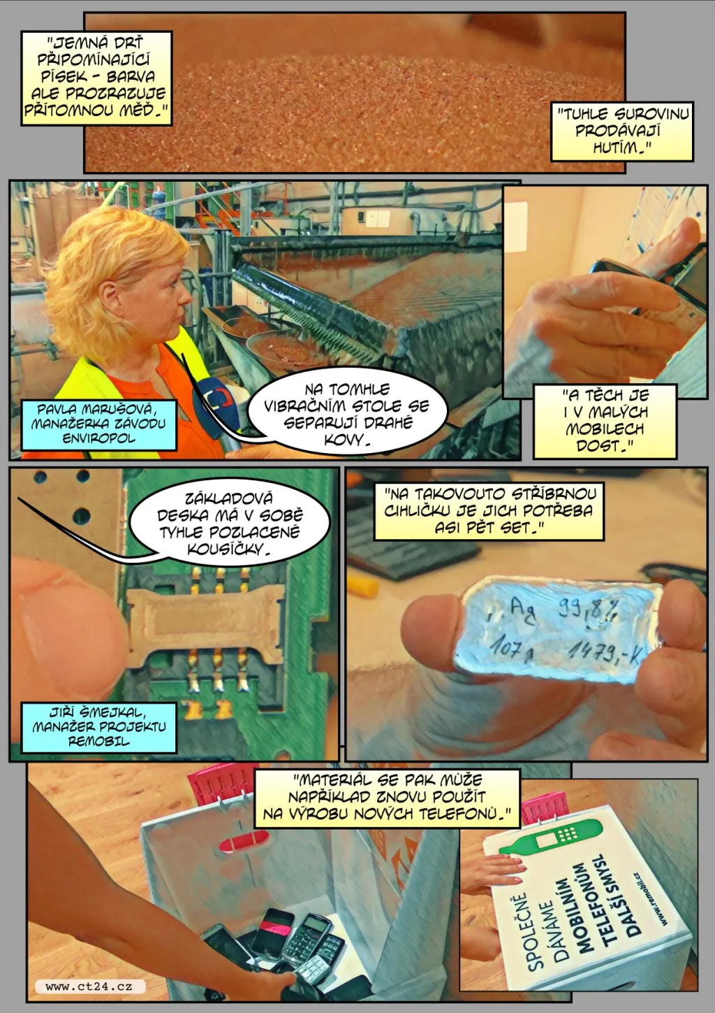 Komiks: Vzácné kovy v mobilech