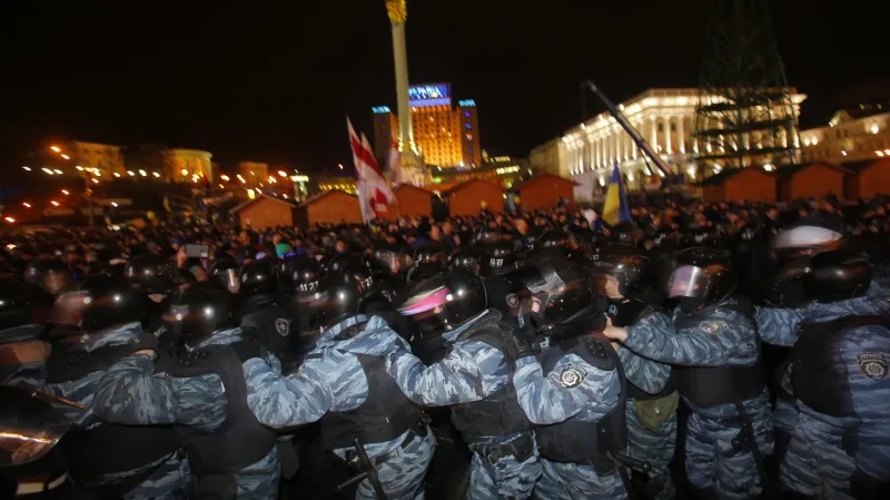 Potlačení demonstrace v Kyjevě