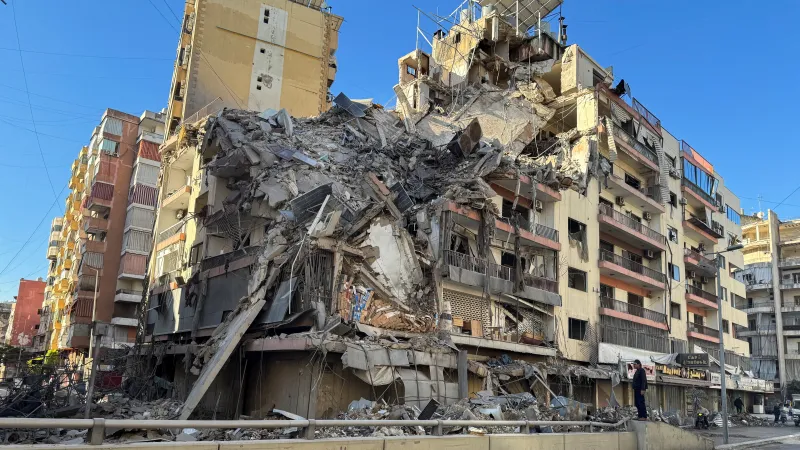 Následky ostřelování v libanonském Bejrútu