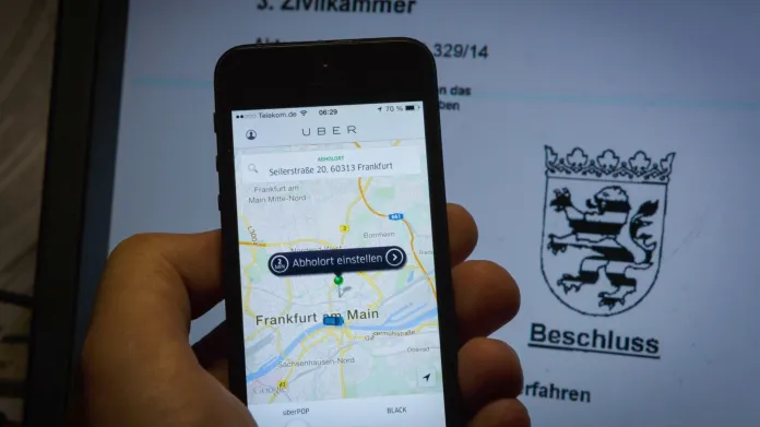 Mobilní aplikace Uber