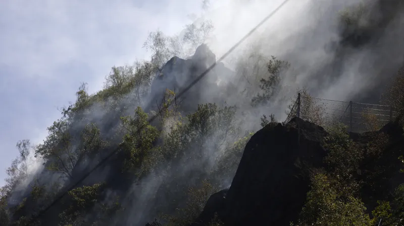 Požár u trati u Lovosic