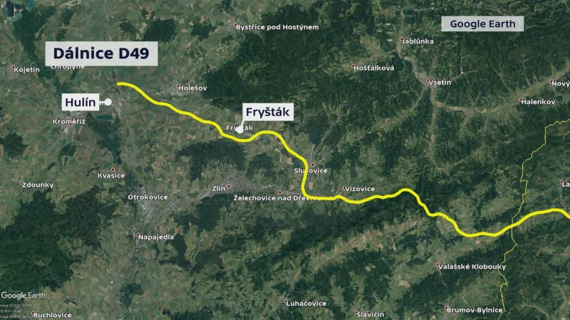 Infografika: Plánovaná trasa dálnice D49