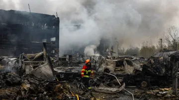 Následky ruského nočního útoku na Kyjev