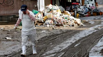 Škody po záplavách v Japonsku