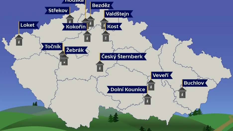 Toulky za hrad(b)y – mapa hradů