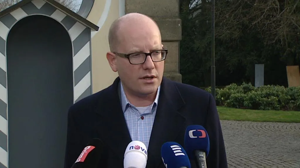 Premiér Bohuslav Sobotka po schůzce v Lánech