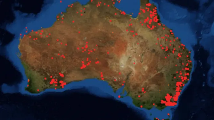 Kde v Austrálii hoří
