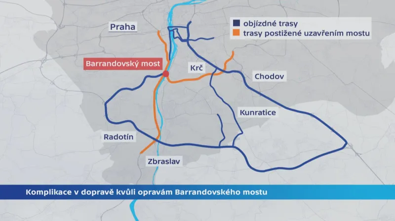 Oficiální objízdné trasy a předpokládané problémy