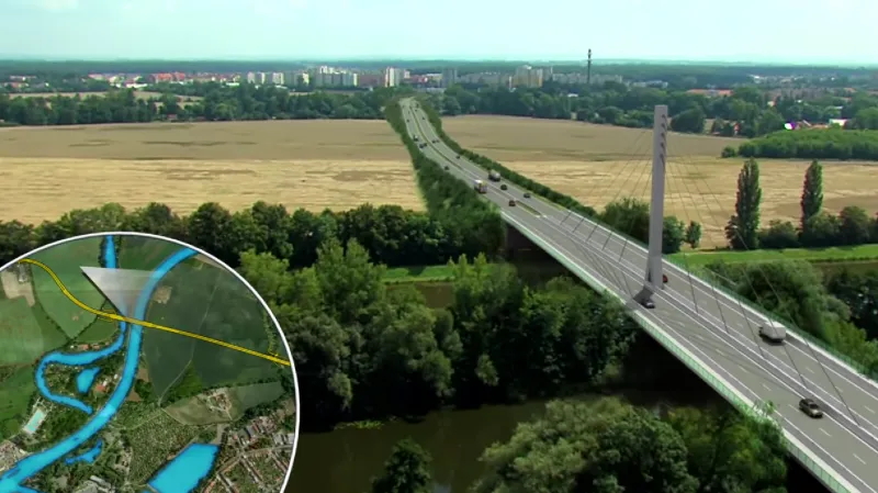 Vizualizace pardubického mostu přes Labe