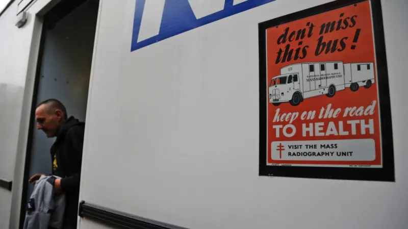 Sanitární vůz na vyšetření výskytu tuberkulózy