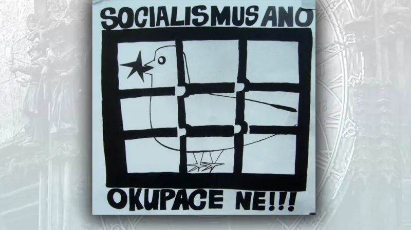 Plakát proti srpnové okupaci