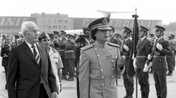 Libyjský vůdce Kaddáfí na návštěvě Československa v roce 1978