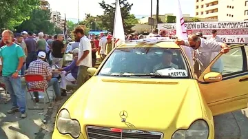 Stávka řeckých taxikářů