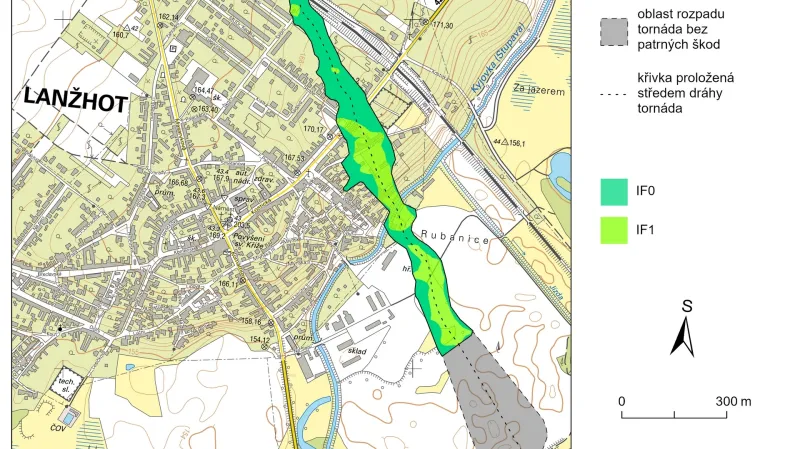 Dráha tornáda v Lanžhotě