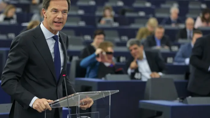 Mark Rutte při projevu v europarlamentu